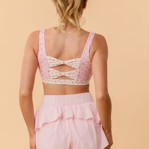 NWT Blogilates Women's Bow Back Corset Sports Bra, XS (Note flaw in desc/pics)
